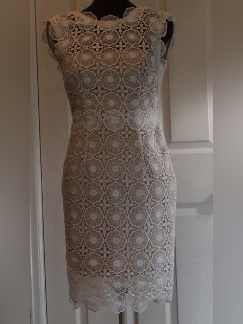 Anthropologie BHLDN Sara Emanuel Myla Sheath Dress Lace Broderie Embroidered - Picture 3 of 11